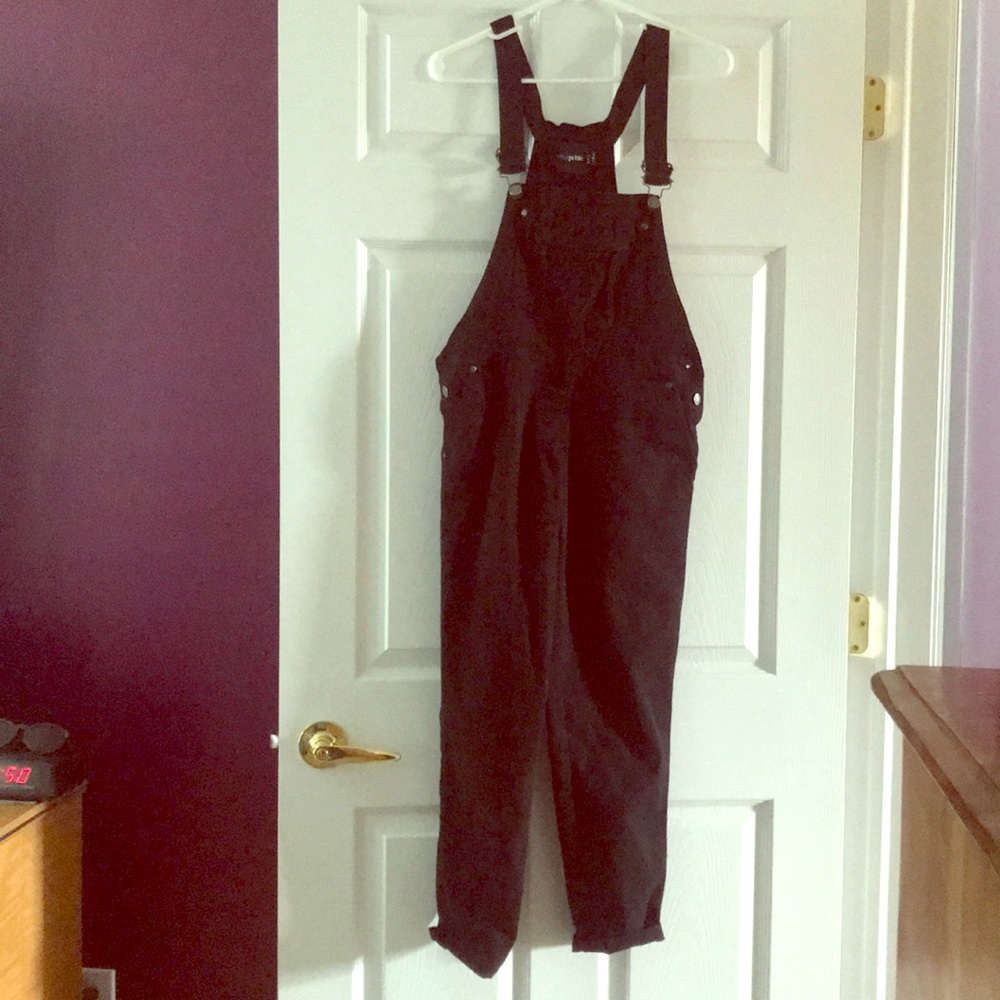 Petite Black jean Overalls